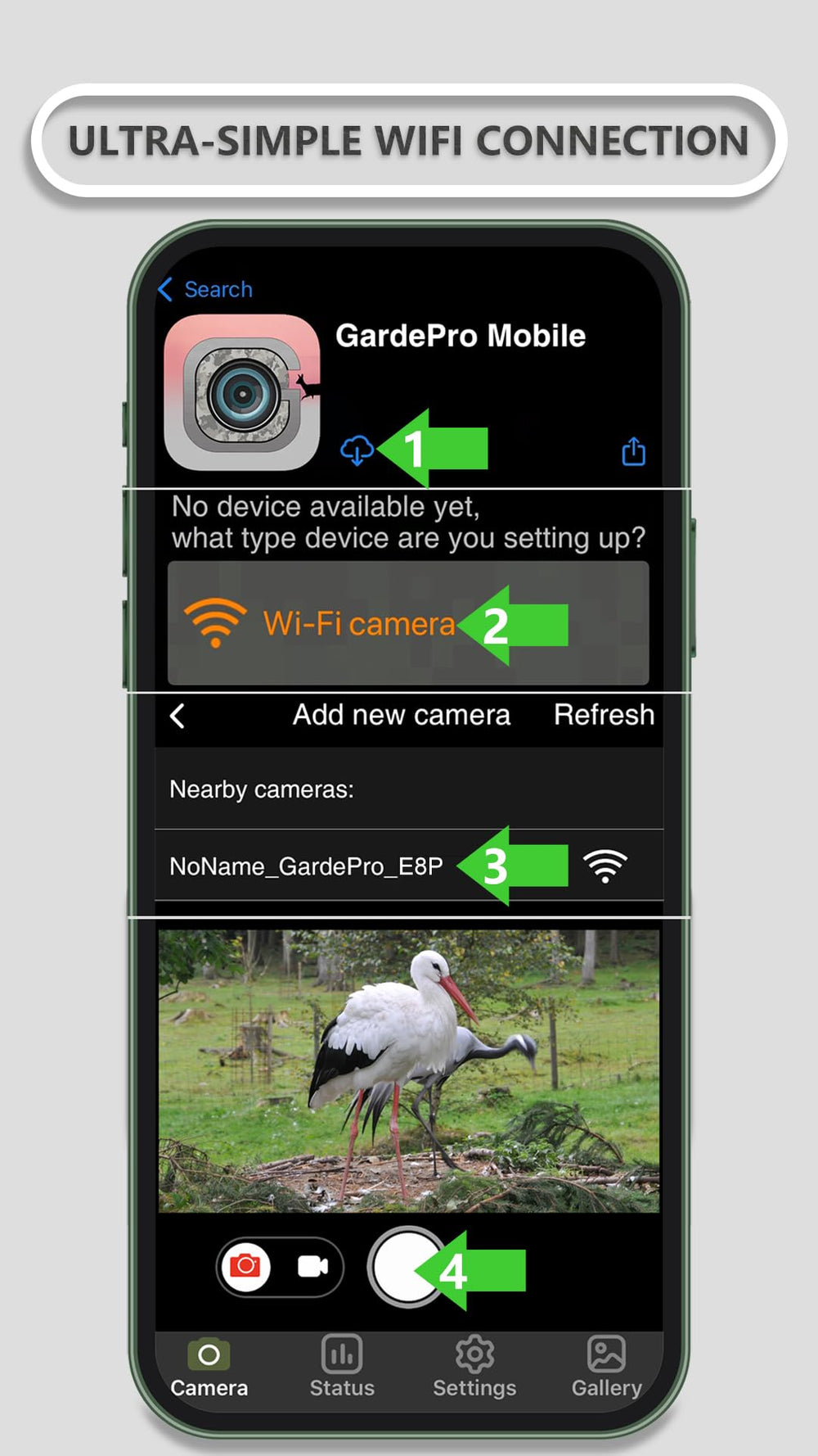 GardePro E8P solar-ready battery system supports extended field use.