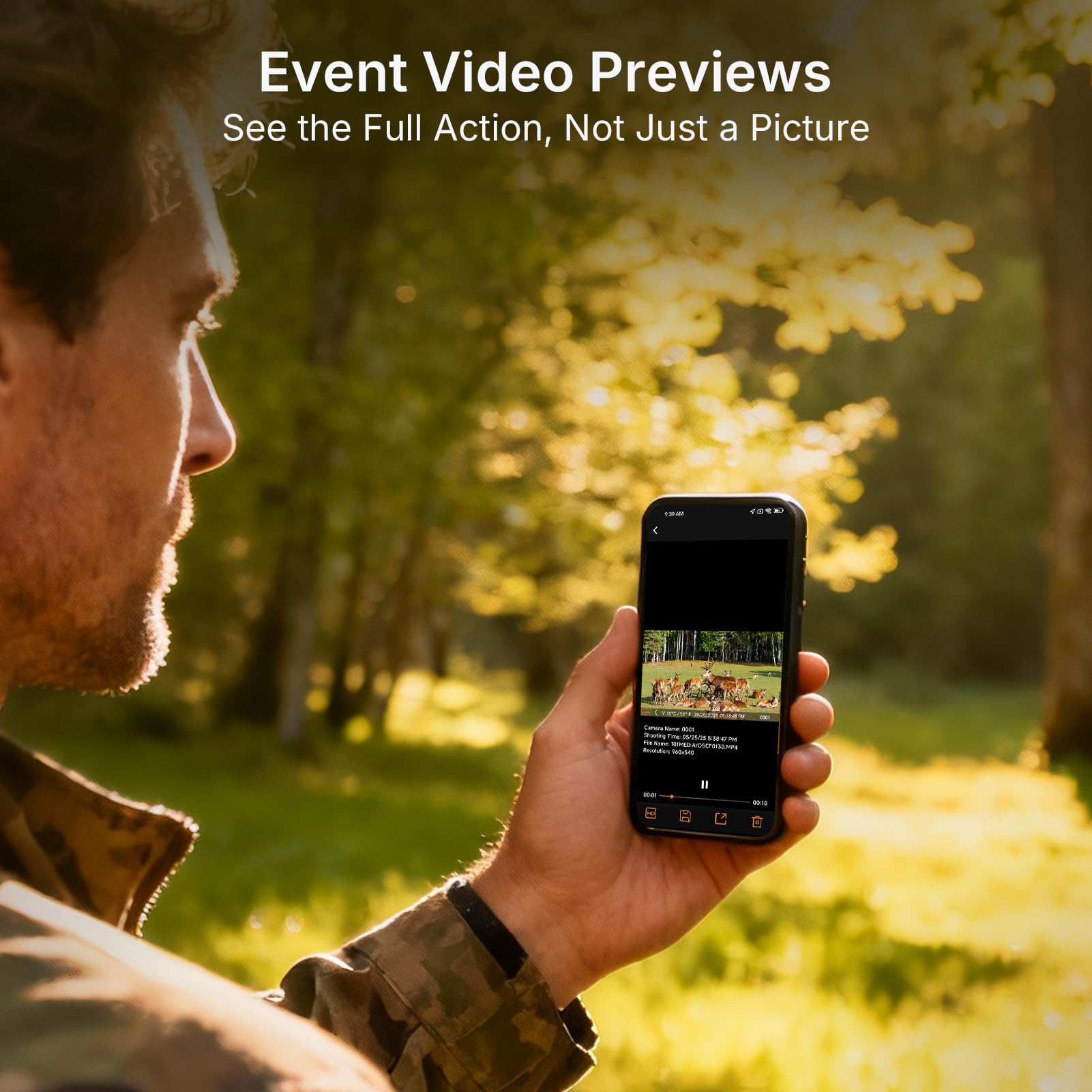 GardePro X50S 1296P video preview of motion events