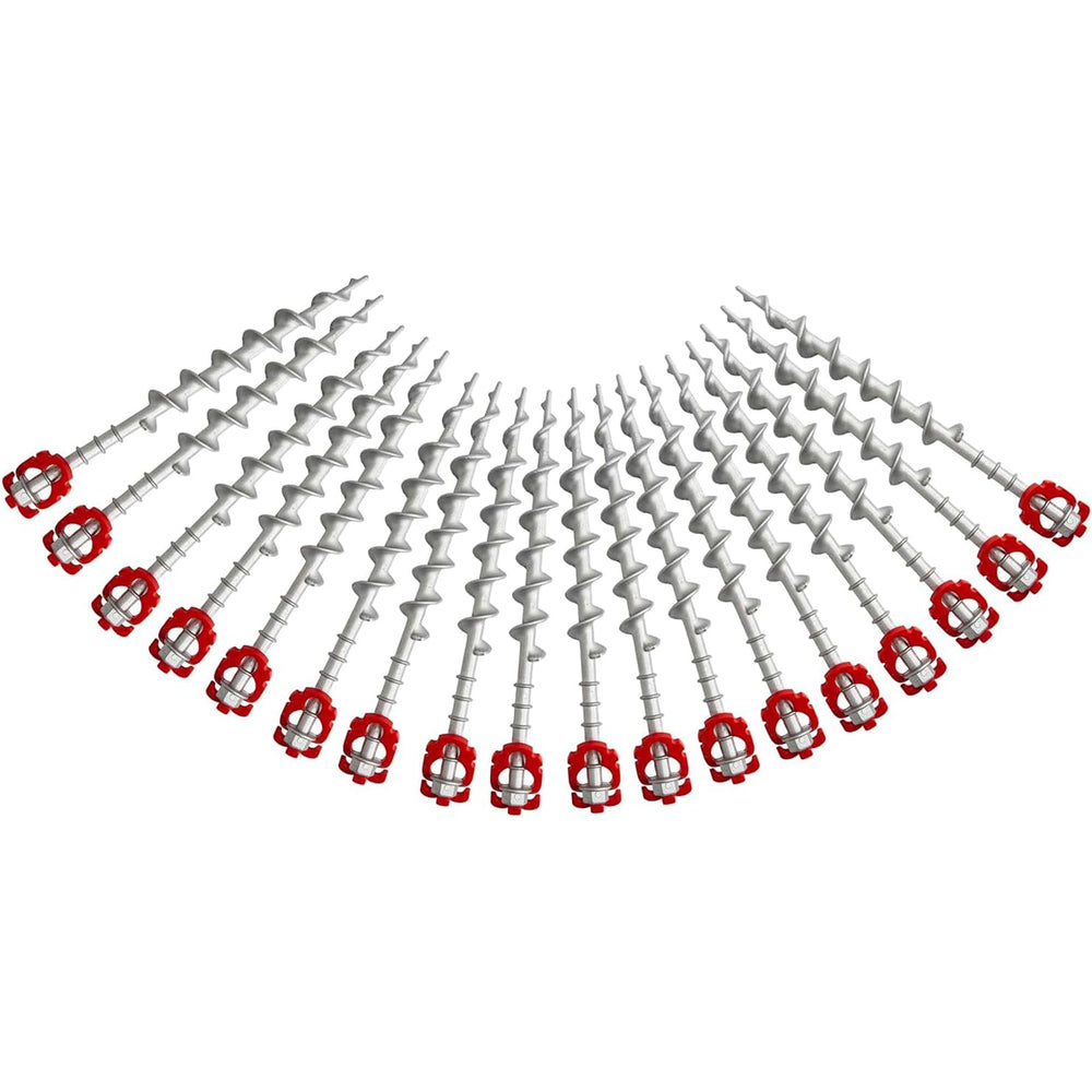 GarfatolRv 18-pcs ground anchors kit for secure outdoor tents and swings against wind.