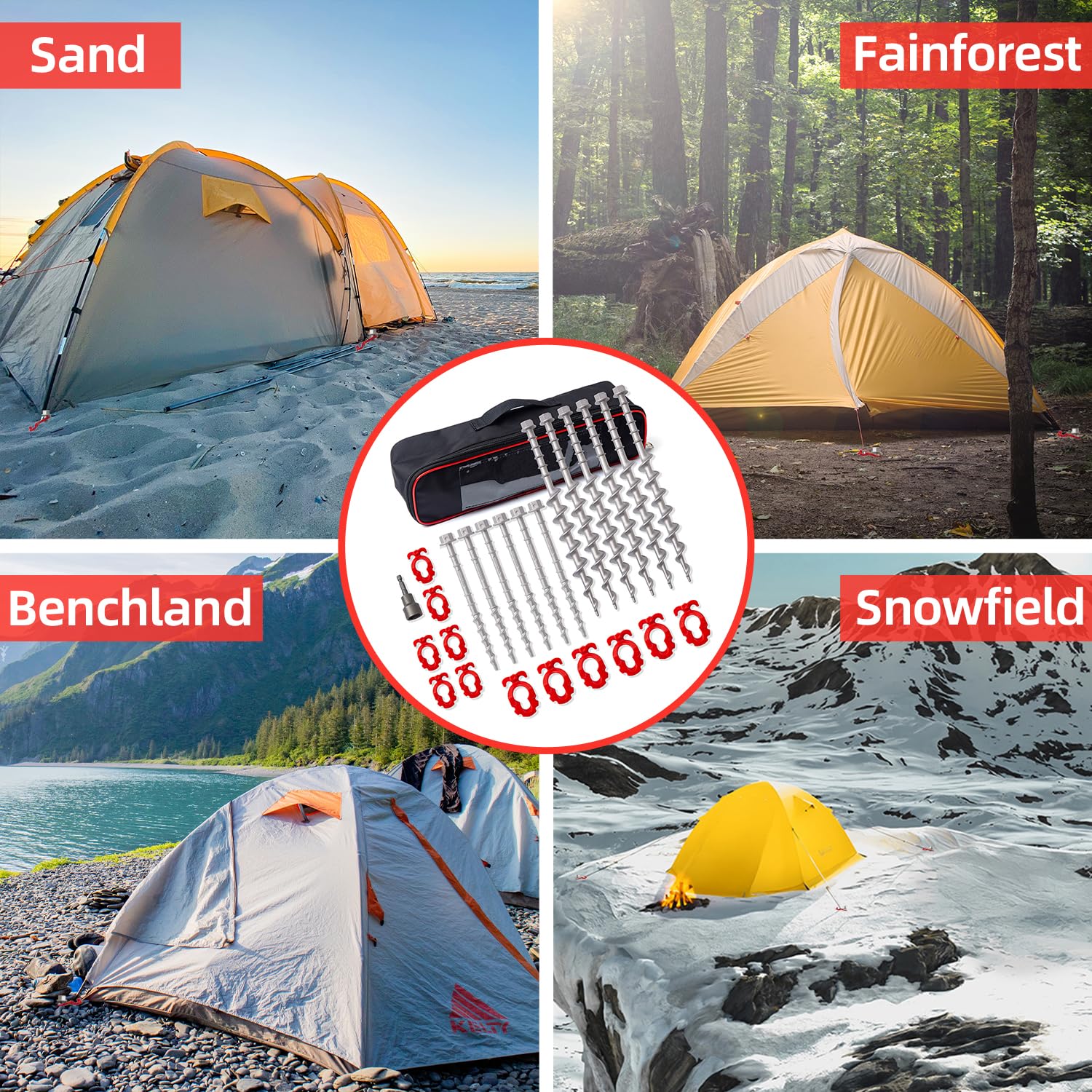 GarfatolRv tent stake in wind-prone ground highlights high wind resistance.