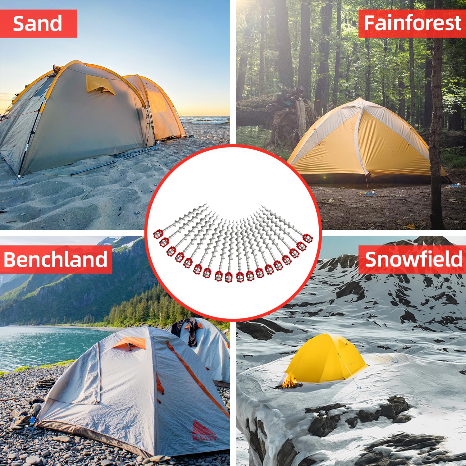 GarfatolRv wind-resistant stakes help secure outdoor setups in windy conditions.