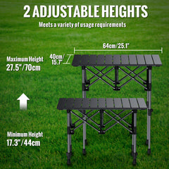 GARLLEN aluminum construction table, sturdy and deformation-resistant for outdoor use.