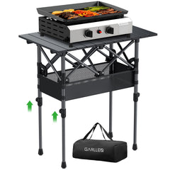 GARLLEN folding table open dimensions, ideal for picnics and outdoor meals.