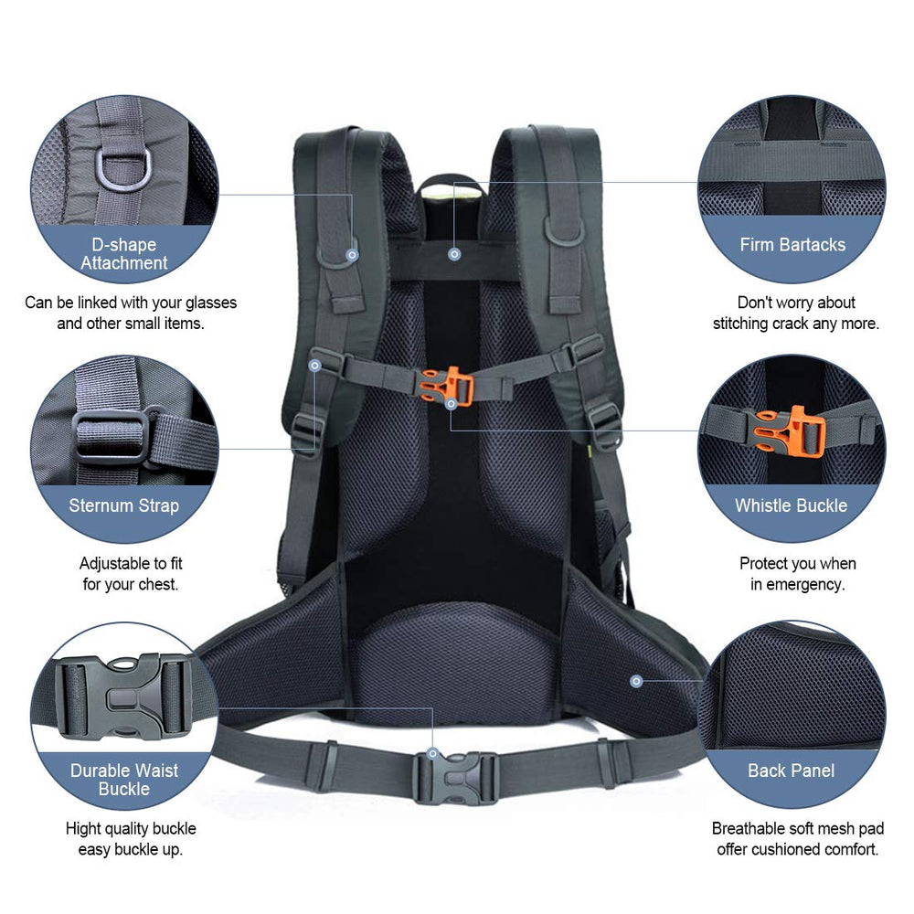 Garloben 40L backpack main compartment organized with divider