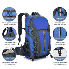 Garloben 40L backpack with rain cover protecting gear in rain