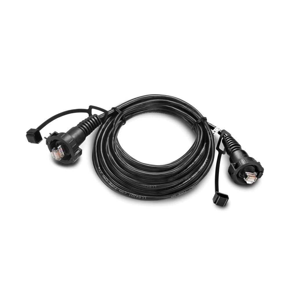 Garmin 20 ft Gms 10 marine RJ45 cable with screw collars and hole plug
