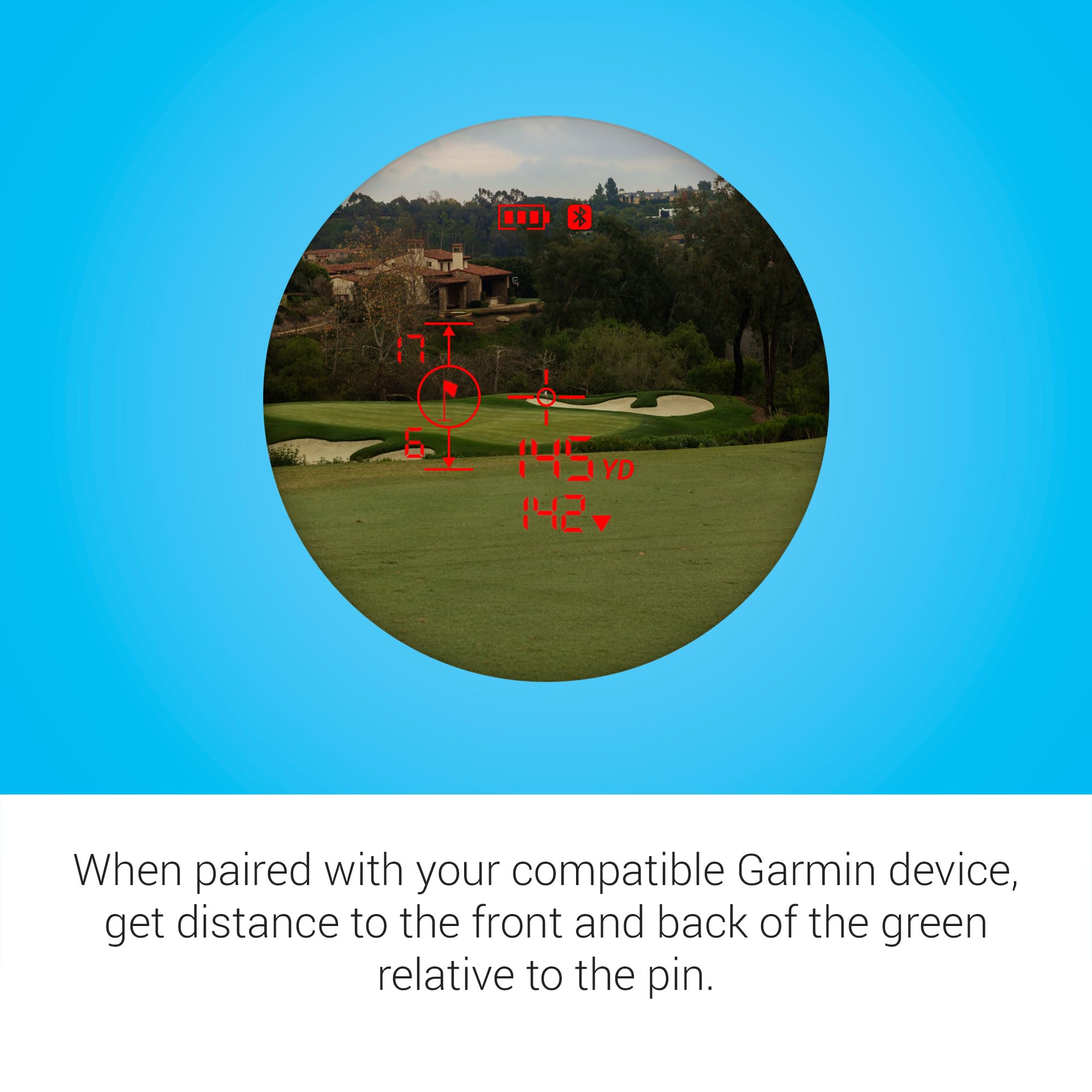 Garmin Approach Z30 shows front and back green distances for better play planning.