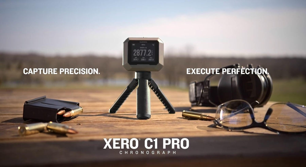 Garmin Xero C1 Pro chronograph bundle contents laid out for setup