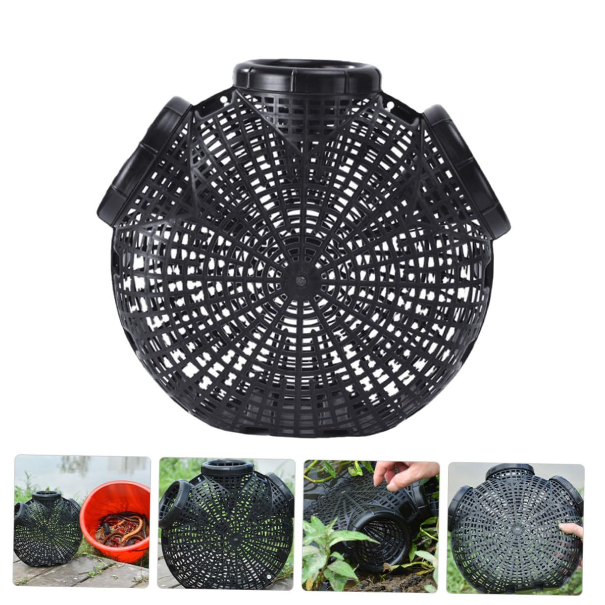 GAROZATION eel-catching-basket-net-and-holes shows bait integration for higher catch rates.