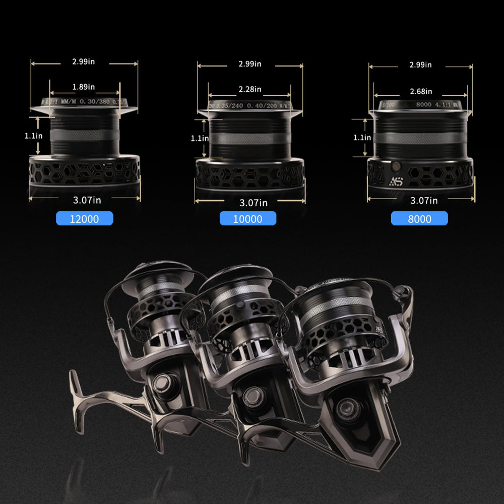 GARRET spinning reel 10000 model with aluminum frame