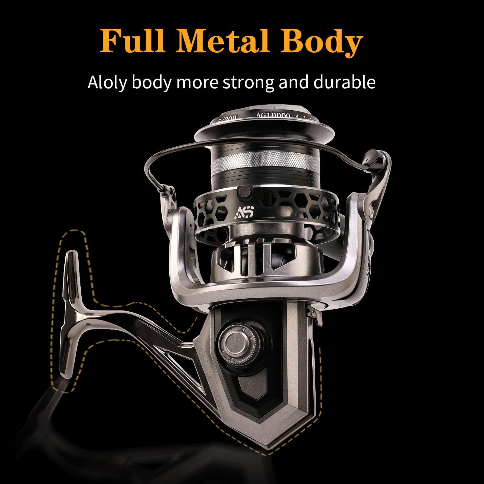 GARRET spinning reel handle CNC aluminum demonstrates solid construction for reliable retrieves.
