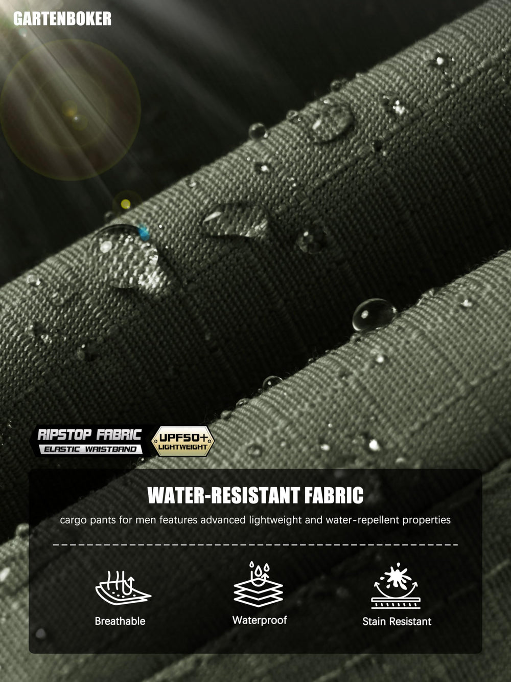 GARTENBOKER men's tactical pants army-green color ideal for versatile everyday wear