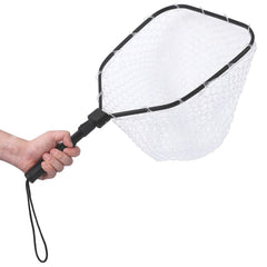 Side view of GarveeLife foldable fishing net for trout