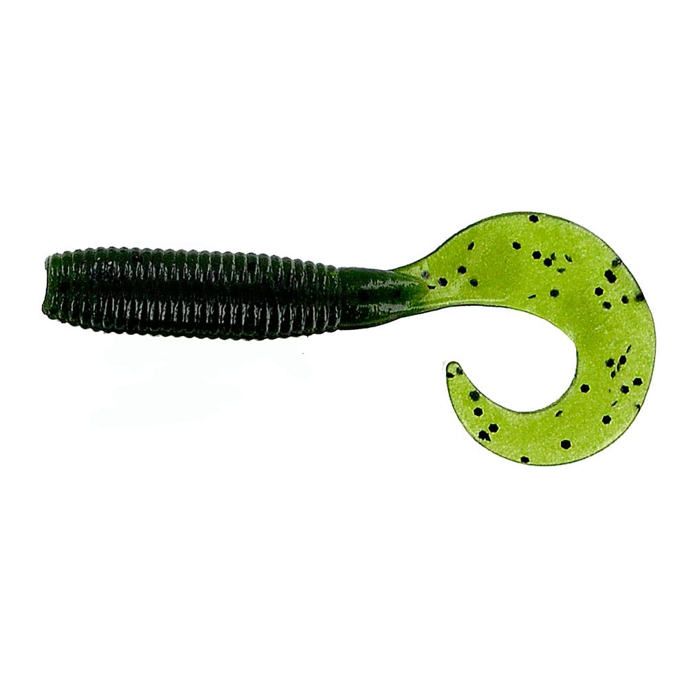 Gary Yamamoto 4-inch single tail grub Watermelon with Large Black, versatile bass lure for year-round fishing