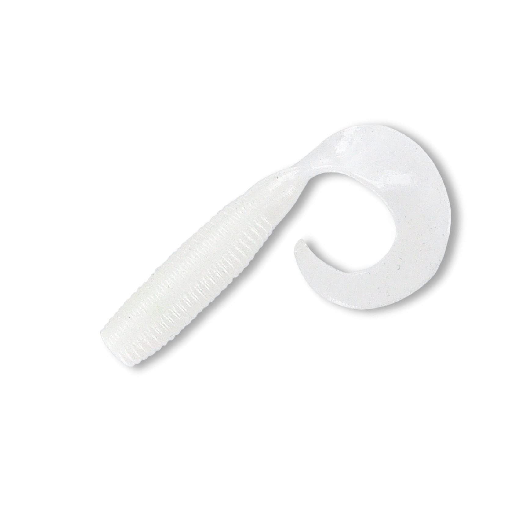 Gary Yamamoto 5-inch Single Tail Grub, cream white, curling tail action for strikes
