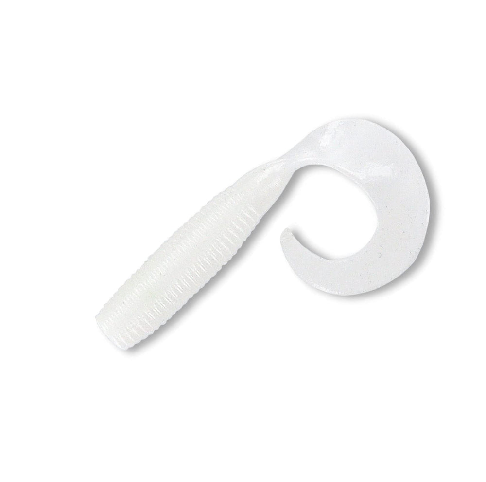 Gary Yamamoto 5-inch Single Tail Grub, cream white, curling tail action for strikes