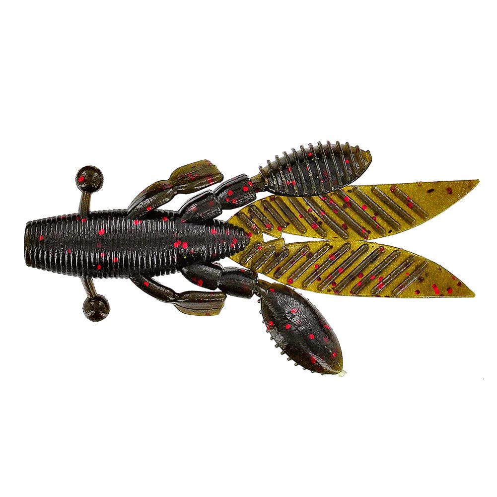 Gary Yamamoto Flappin' Hog 3.75 inch green pumpkin with red accents, ideal for flipping.