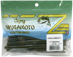 Gary Yamamoto Senko 5 inch green pumpkin with green purple flake for versatile bass fishing