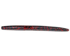 Gary Yamamoto Senko Worm 5 inch in Motor Oil with Large Red Flake showing salt-impregnated fall