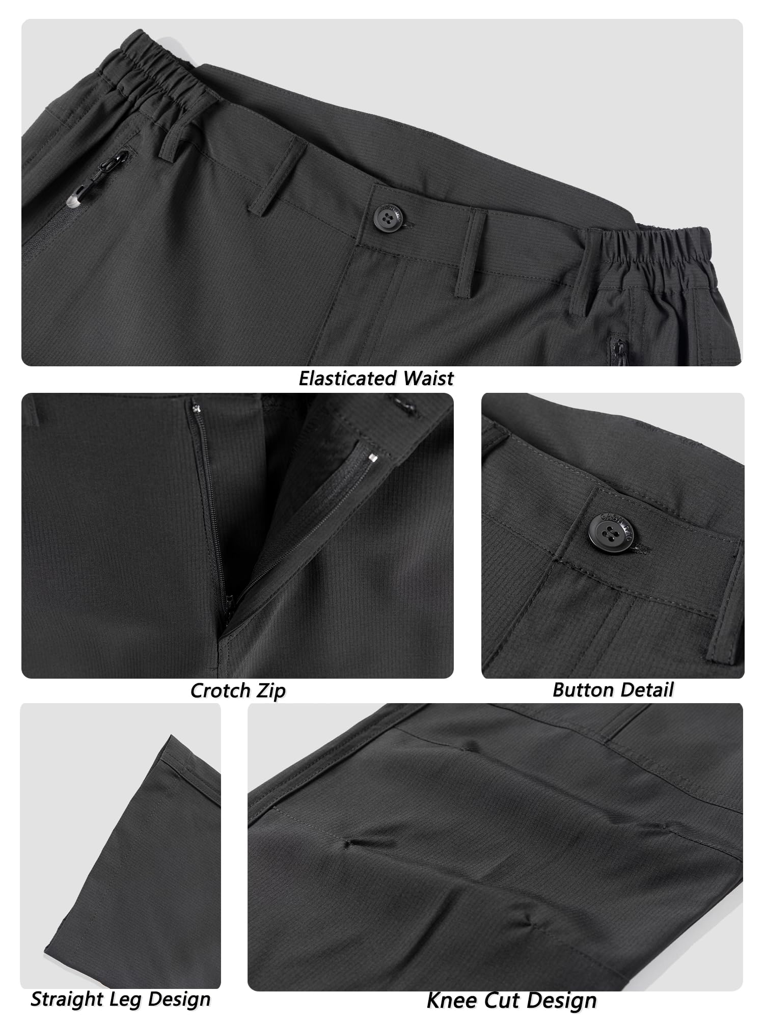 Gash Hao hiking pants shown in an outdoor montage for versatile use.