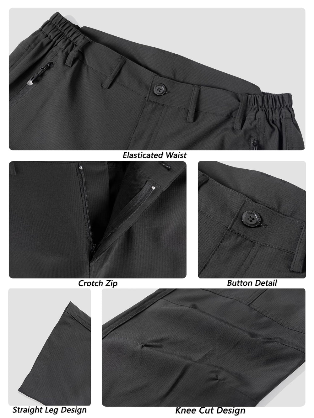Gash Hao hiking pants shown in an outdoor montage for versatile use.