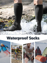Gash Hao waterproof socks knee-high fit keeps calves secure during outdoor adventures.