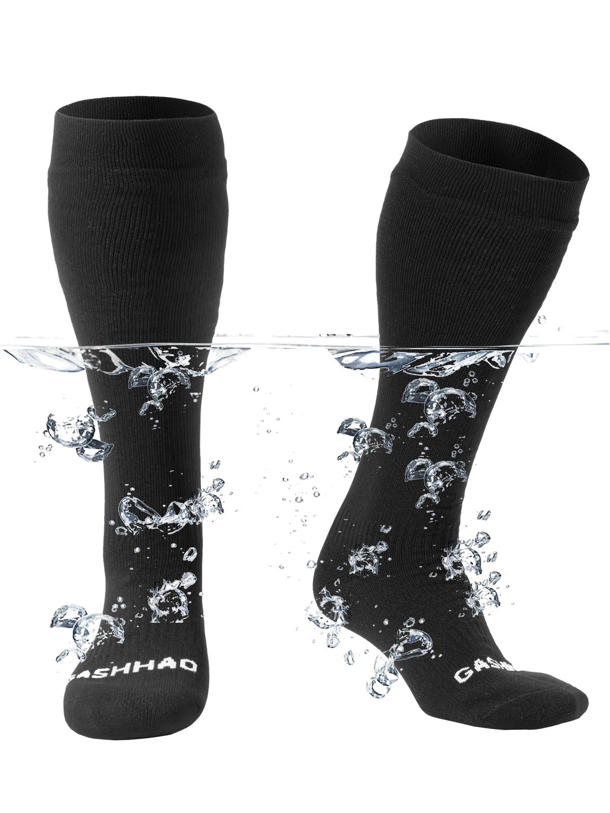 Gash Hao waterproof socks show the three-layer construction for dry feet in wet conditions.