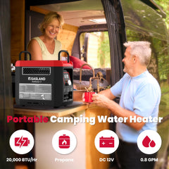 GASLAND Goshower G3 Pro digital-panel showing temperature control and pump operation