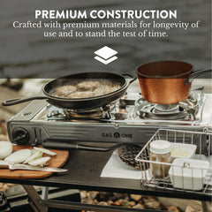 GasOne 2-Burner Camp Stove safety system enhances outdoor cooking security