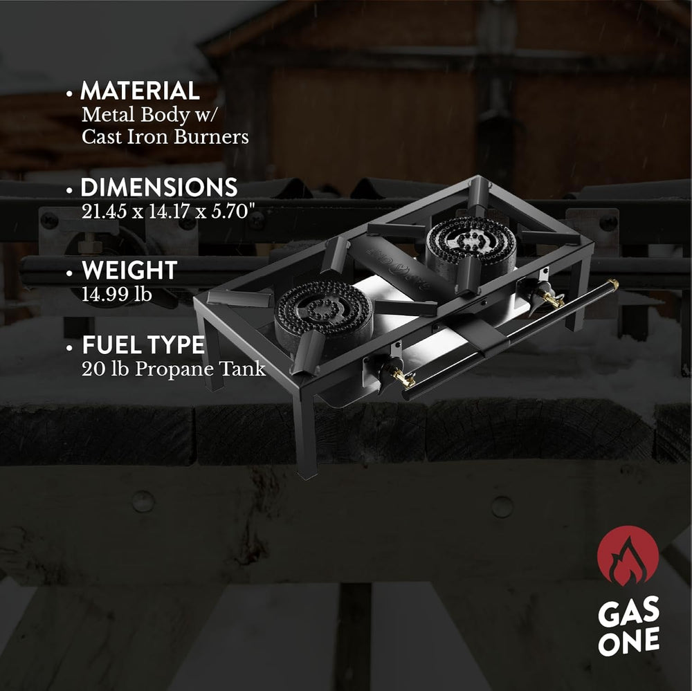 GasOne low-profile stove provides stable cooking on uneven outdoor surfaces