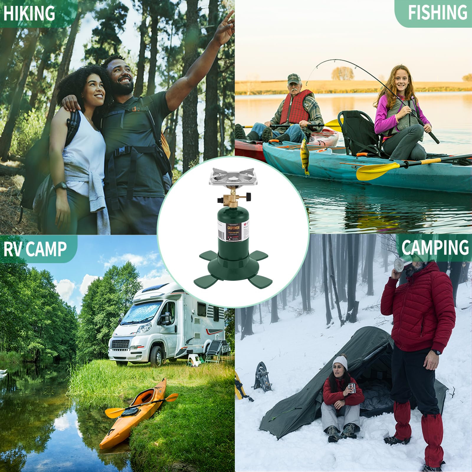 GASPOWOR camping stove in an outdoor setup for reliable meals on adventures.