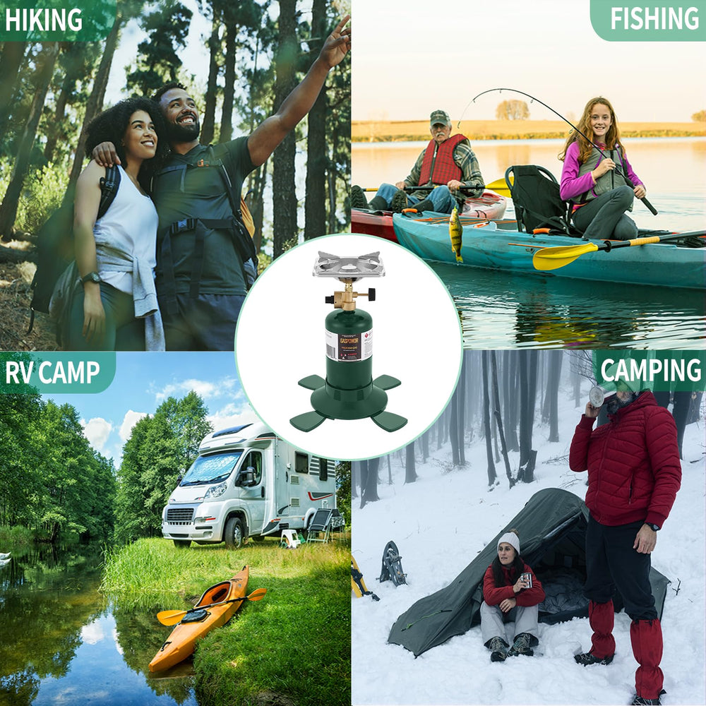 GASPOWOR camping stove in an outdoor setup for reliable meals on adventures.