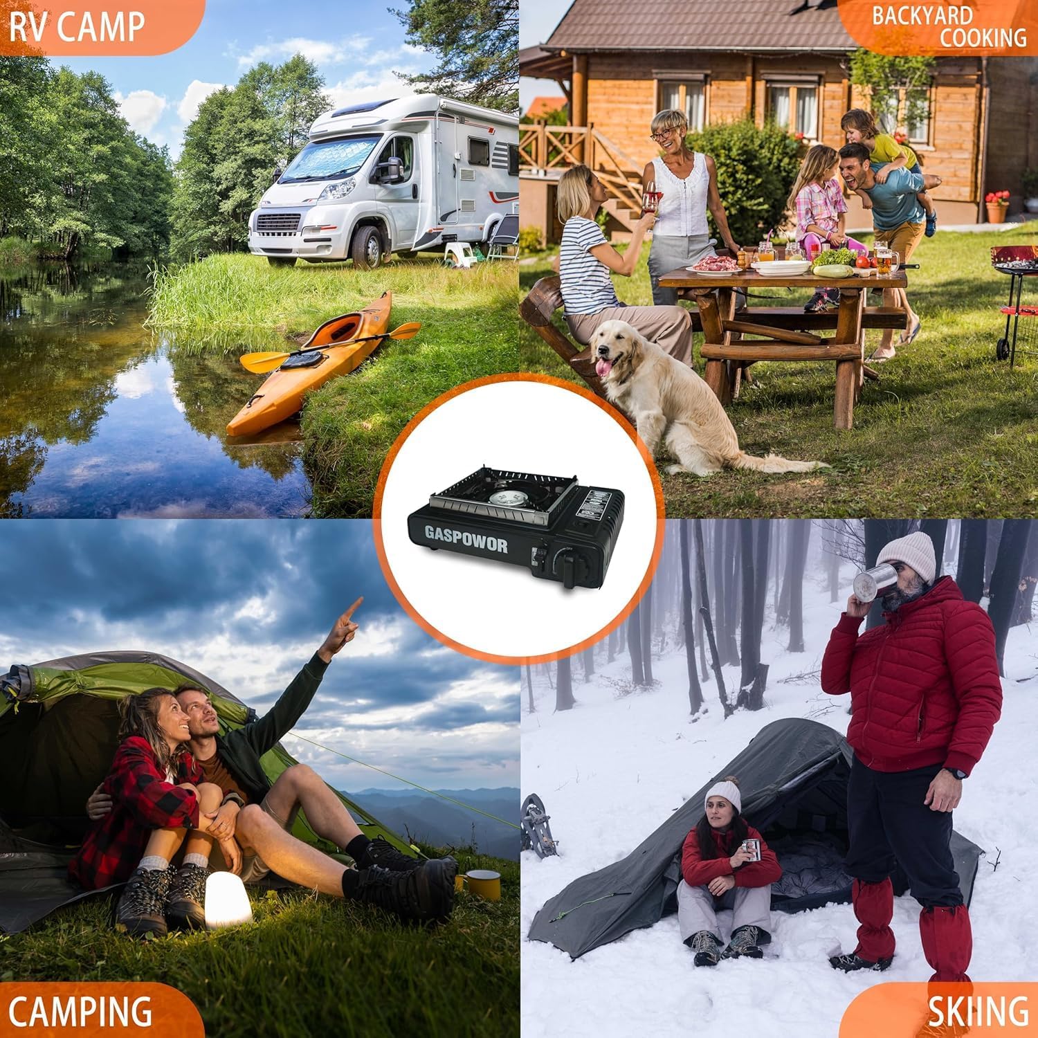 GASPOWOR ceramic coated stove surface for easy cleaning after cooking