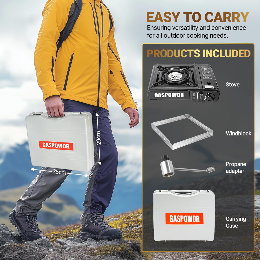 GASPOWOR stove safety overpressure lock helps secure operation.