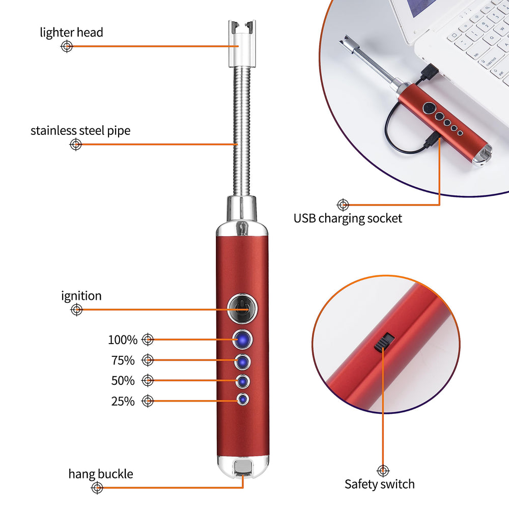 GASPOWOR USB lighter included for quick ignition without matches.
