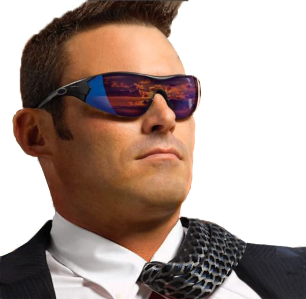 Clear polycarbonate lenses block UV rays for yard and workshop tasks.