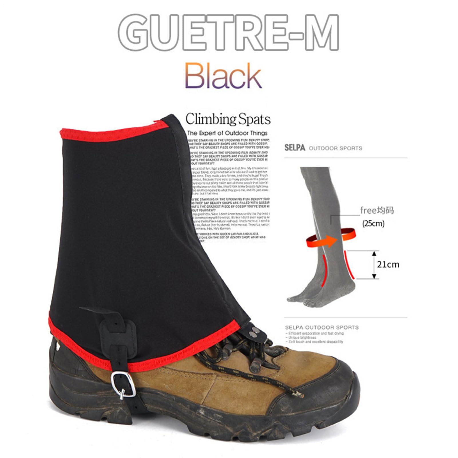 Gators for hiking boots flexible fit moves with your stride for long hikes.