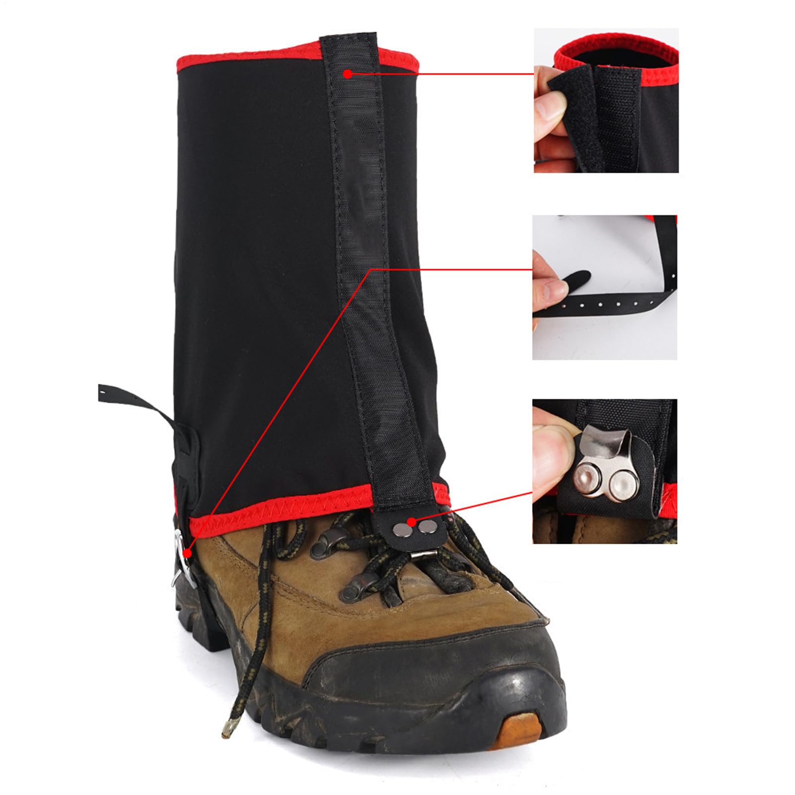 Gators for hiking boots water-repellent layer dries quickly in damp weather.