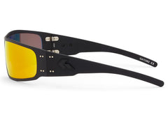 Gatorz Magnum logo detail shows sturdy build and iconic branding for trusted eyewear.