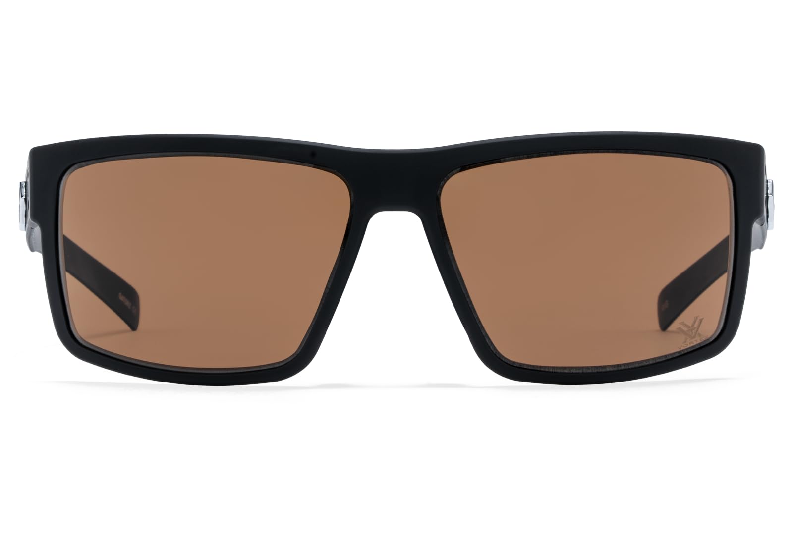 Gatorz Vortex brown polarized lens reduces glare for clear outdoor viewing.