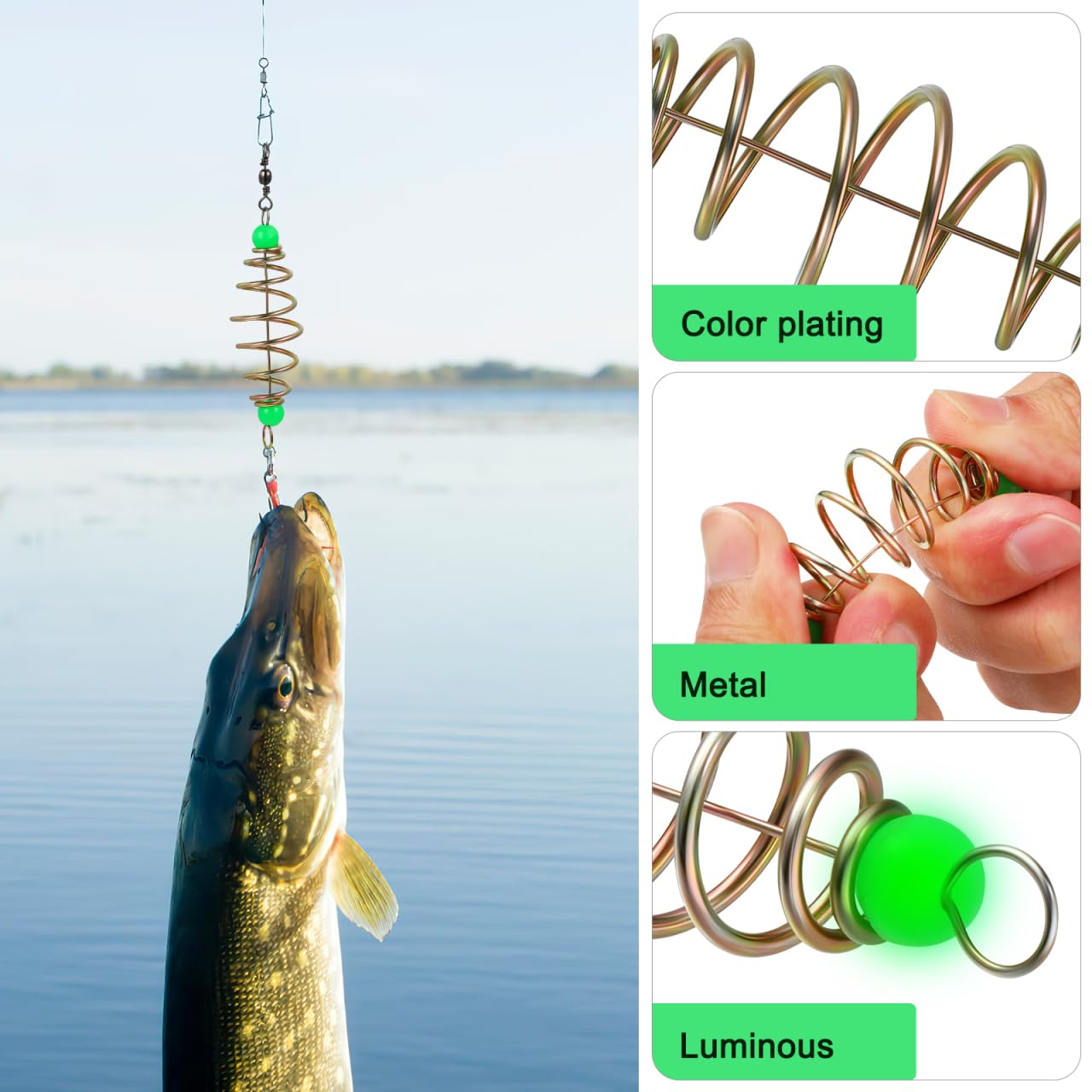 Olive-shaped fishing feeder bait cage with hollow spring coils
