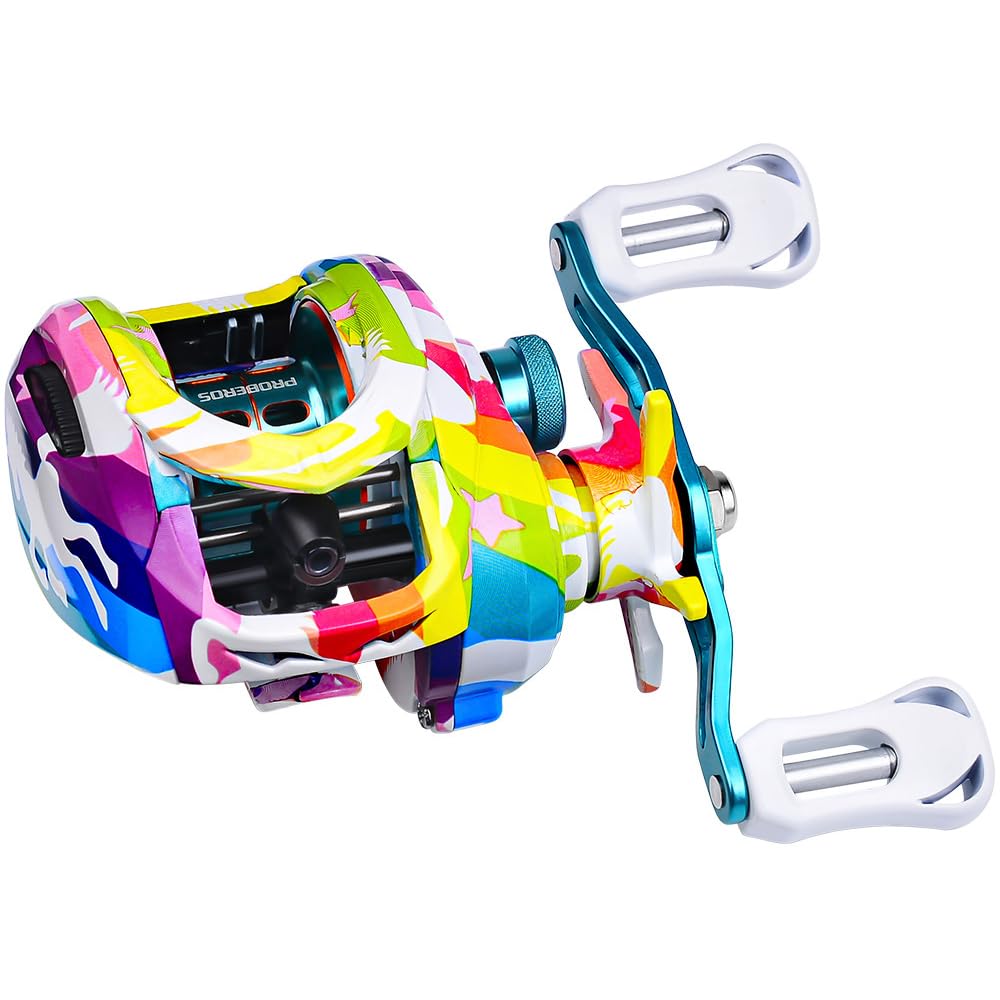 Gavigain baitcasting reel with expressive colorful design for enhanced visibility and style on the water.