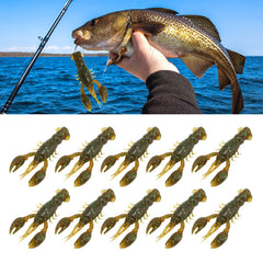 Gavigain crawdad PVC shrimp green bait, reusable and durable for repeated trips.