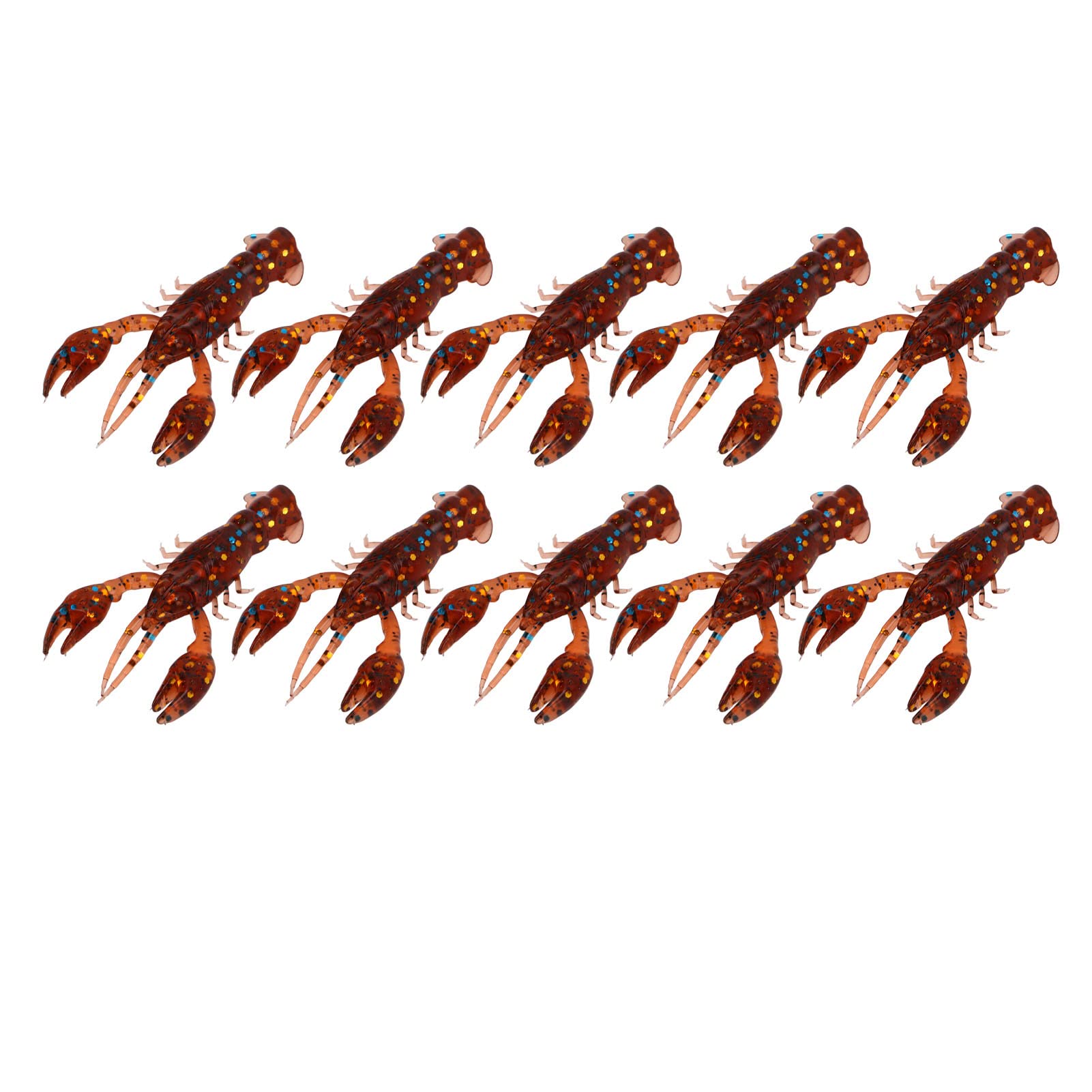 Gavigain brown crawdad lure front view with realistic shrimp shape for bass