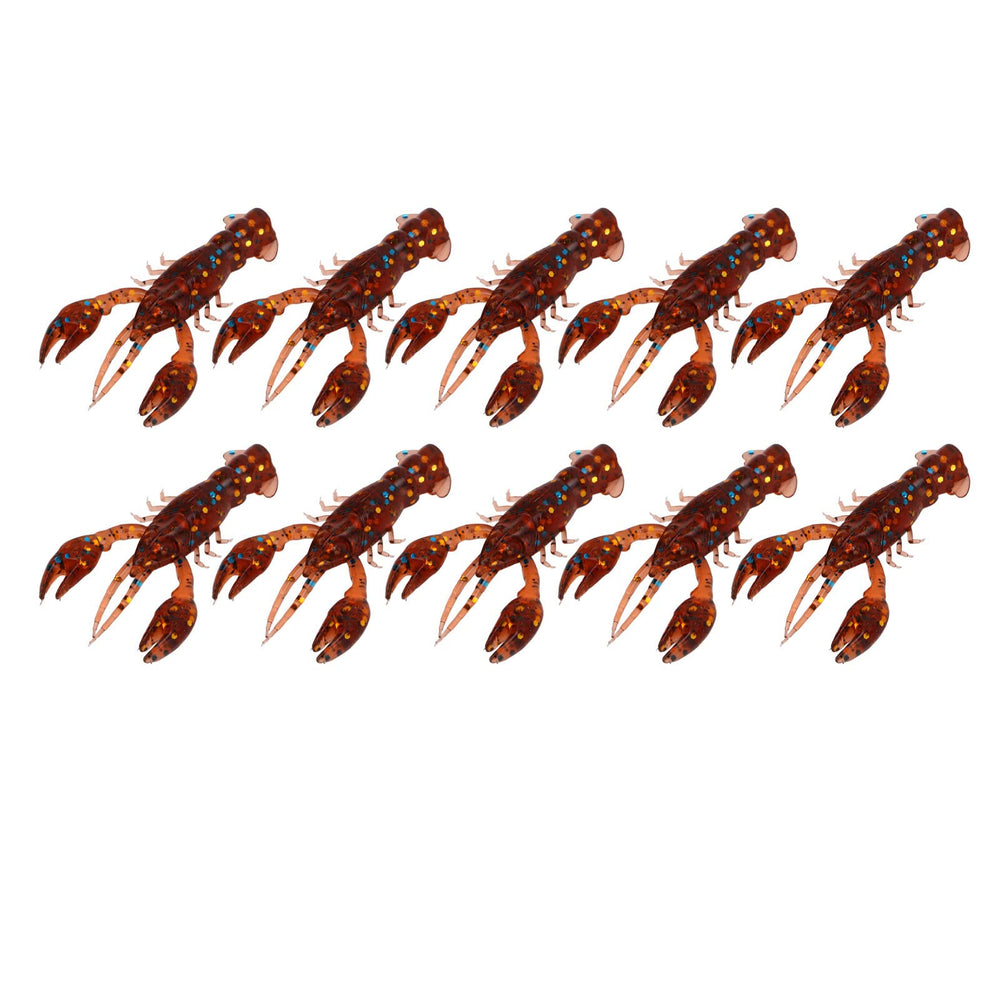 Gavigain brown crawdad lure front view with realistic shrimp shape for bass
