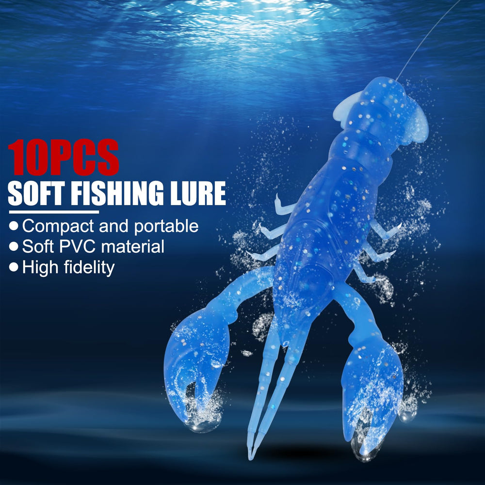 Gavigain blue crawdad lure made of soft plastic for durable fishing action