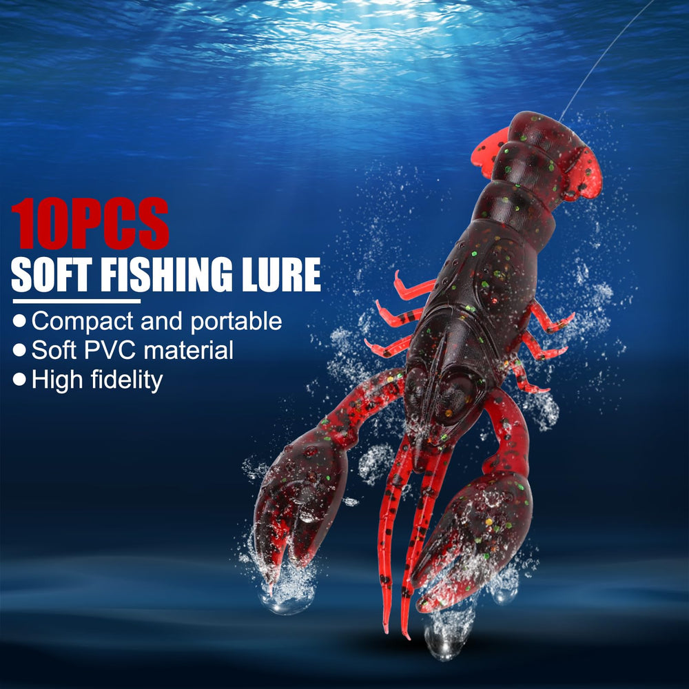 Gavigain red shrimp lure in water showing realistic swimming action for better allure.