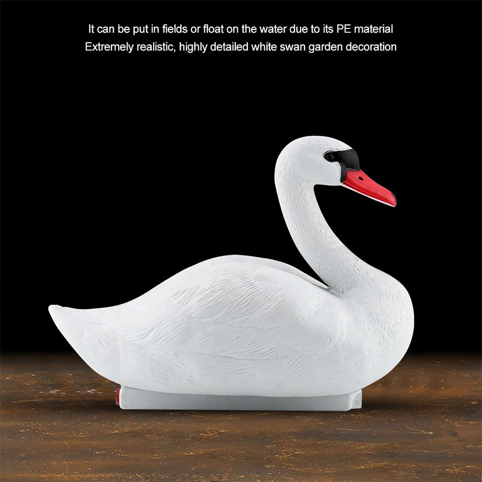 Gavigain white swan decoy enhances outdoor garden décor with elegant charm