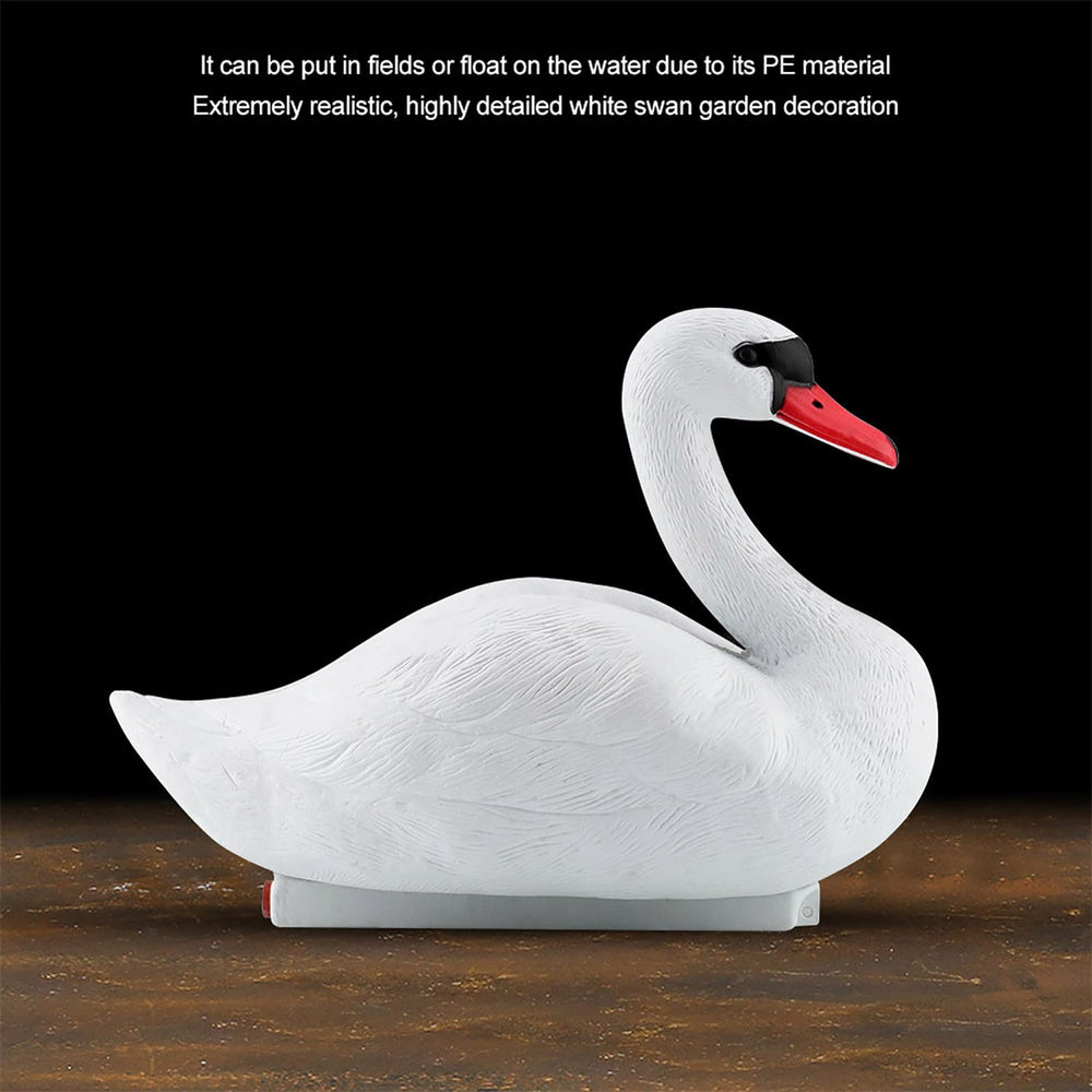 Gavigain white swan decoy enhances outdoor garden décor with elegant charm