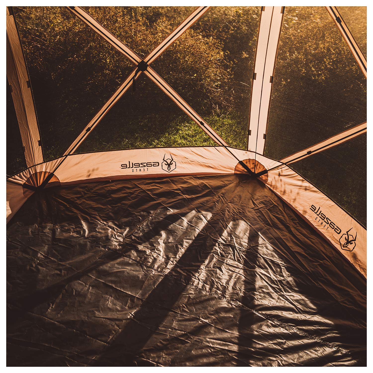 Gazelle Tents G5 footprint Oxford-texture offers durable surface for floor protection.